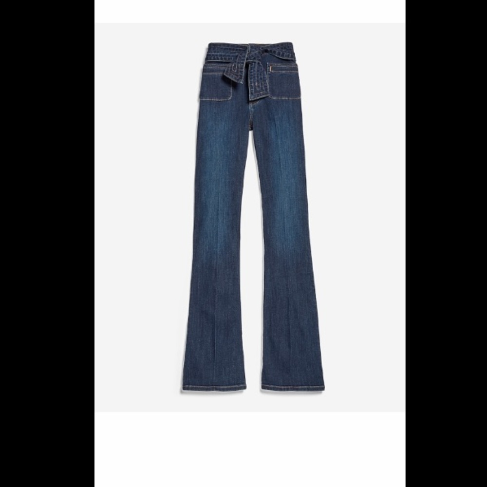 Express High Waisted Belted Bootcut Jeans